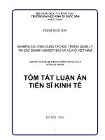 Nghiên cứu ứng dụng tin học trong quản lý tại các doanh nghiệp nhỏ và vừa ở việt nam (TT) 