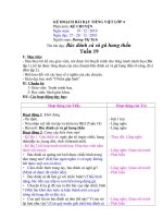 Kế hoạch bài dạy tiếng việt lớp 4 phân môn kể chuyện  tuần 19 đến 27 