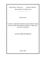 Vai trò của Hiệp định thương mại song phương trong việc xây dựng quan hệ đối tác hợp tác chiến lược Việt Nam – Hàn Quốc