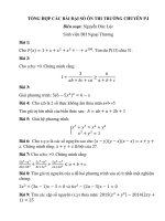 Tuyển tập các bài toán ĐẠI SỐ ôn thi vào trường chuyên P.I