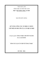 Kỹ năng công tác xã hội cá nhân với trẻ em mồ côi của cán bộ xã hội (TT) 