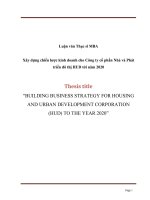 Xây dựng chiến lược kinh doanh cho công ty cổ phần nhà và phát triển đô thị HUD tới năm 2020