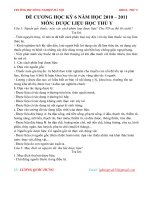 Đề cương môn học Dược liệu học thú y