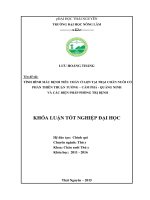 Tình hình mắc bệnh tiêu chảy ở lợn tại trại chăn nuôi cổ phần thiên thuận tường   cẩm phả   quảng ninh và các biện pháp phòng trị bệnh