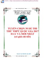 TUYỂN CHỌN 30 đề THI THỬ THPTQG 2017 HAY và mới NHẤT ( có giải chi tiết)