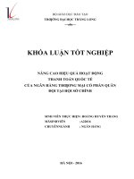 Nâng cao hiệu quả hoạt động thanh toán quốc tế của ngân hàng thương mại cổ phần quân đội tại hội sở chính 