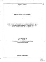 Giải pháp tăng cường vai trò và hiệu quả của tín dụng chính sách trong đầu tư phát triển kinh tế ở việt nam 