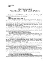 Đề Cương Thảo Luận Khoa học Hành chính phần 1