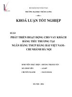 Phát triển hoạt động cho vay khách tiểu thương tại ngân hàng TMCP hàng hải việt nam  chi nhánh hà nội 