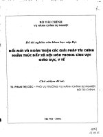 Đổi mới và hoàn thiện các giải pháp tài chính nhằm thúc đẩy xã hội hóa trong lĩnh vực giáo dục, y tế 