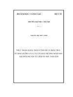 Thực trạng khẩu phần ở trẻ em và kiến thức về dinh dưỡng của các cô giáo trường mầm non Đại Mỗ B, huyện Từ Liêm, Hà Nội năm 2010