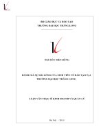 Đánh giá sự hài lòng của sinh viện về đào tạo tại trường đại học thăng long 