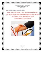 Khảo sát tình hình tăng huyết áp và một số yếu tố liên quan ở người trưởng thành trong độ tuổi 25  60 tại phường phú hội thành phố Huế năm 2012