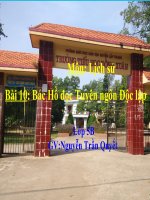 Giáo án Bác Hồ đọc tuyên ngôn độc lập