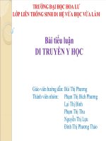 Tiểu luận DI TRUYỀN y học nhom 3