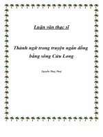 Luận văn Thành ngữ trong truyện ngắn đồng bằng sông Cửu Long