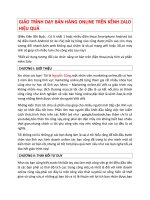 GIÁO TRÌNH DẠY BÁN HÀNG ONLINE TRÊN KÊNH ZALO HIỆU QUẢ