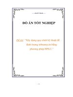 Xây dựng quy trình kỹ thuật để định lượng tobramycin bằng phương pháp HPLC