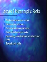 Lecture 6 metamorphic rocks 