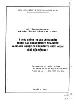 Ý thức chính trị của công nhân trong các doanh nghiệp nhà nước và doanh nghiệp có vốn đầu tư nước ngoài ở hà nội hiện nay 
