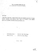 Phương hướng, biện pháp hoàn thiện quản lý nhà nước nhằm mở rộng quy mô và nâng cao hiệu quả của kinh tế đối ngoại nước ta 