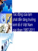 Tác động của lạm phát đến tăng trưởng kinh tế ở việt nam giai đoạn 1987 2011 