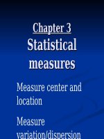Bài giảng nguyên lý thông kê chương  3 numerical measures part a student 