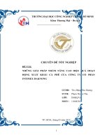 NHỮNG GIẢI PHÁP NHẰM NÂNG CAO HIỆU QUẢ HOẠT ĐỘNG XUẤT KHẨU CÀ PHÊ CỦA CÔNG TY CỔ PHẦN INTIMEX DAKNONG