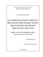 Lựa chọn bài tập phát triển sức bền chuyên môn cho học sinh nữ đội tuyển bóng rổ trường THPT yên mỹ   hưng yên 