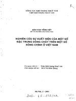 Nghiên cứu sự xuất hiện của một số đặc trưng dòng chảy trên một số sông chính ở việt nam 