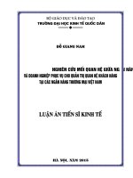 Nghiên cứu mối quan hệ giữa ngân hàng và doanh nghiệp phục vụ cho quản trị quan hệ khách hàng tại các ngân hàng thương mại Việt Nam
