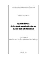 Thực hiện pháp luật về đầu tư nước ngoài ở cộng hòa dân chủ nhân dân lào 