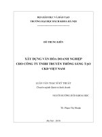 Xây dựng văn hóa doanh nghiệp cho công ty TNHH truyền thông sáng tạo CKD việt nam