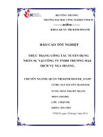 THỰC TRẠNG CÔNG TÁC TUYỂN DỤNG NHÂN SỰ TẠI CÔNG TY TNHH THƯƠNG MẠI DỊCH VỤ NGA HOÀNG.