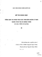 Tổng hợp và phân tích các văn bản quản lý nhà nước ở đô thị và nông thôn (từ năm 1990 trở lại đây) 