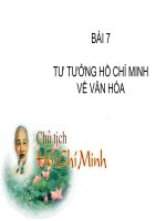 BÀI GIẢNG TƯ TƯỞNG HỒ CHÍ MINH tư TƯỞNG hồ CHÍ MINH về văn hóa 