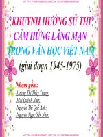 KHUYNH HƯỚNG sử THI cảm HỨNG LÃNG mạn TRONG văn học việt NAM (giai đoạn 1945 1975) 