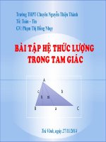 BÀI tập hệ THỨC LƯỢNG TRONG TAM GIÁC 
