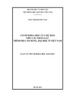 Luận án tiến sĩ giáo dục Cơ sở khoa học của dự báo nhu cầu nhân lực trình độ cao đẳng, đại học ở Việt Nam
