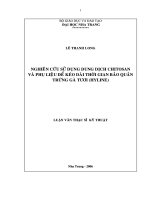 Nghiên cứu sử dụng dung dịch chitosan và phụ liệu để kéo dài thời gian bảo quản trứng gà tươi (hyline)