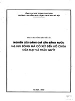 Nghiên cứu đánh giá cân bằng nước lưu vực sông mã có xét đến hồ chứa cửa đạt và thác quýt 