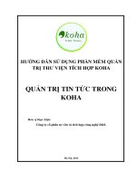 hướng dẫn sử dụng phần mềm quản trị thư viện tích hợp koha quản trị tin tức trong koha 