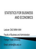 Bài giảng nguyên lý thông kê chương 1 introduction to statistics lecturer 