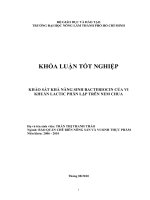 Khảo sát khả năng sinh Bacteriocin của vi khuẩn Lactic phân lập trên nem chua