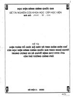Kiện toàn tổ chức bộ máy và tinh giản biên chế của học viện hành chính quốc gia theo nghị quyết trung ương VII và quyết định 2071999TTg của thủ tướng chính phủ 