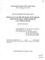 Nâng cao vai trò tín dụng ngân hàng đối với sự phát triển kinh tế các tỉnh nam bộ 