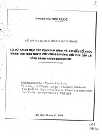Cơ sở khoa học xác định mô hình và cơ cấu tổ chức thanh tra nhà nước các cấp đáp ứng với yêu cầu cải cách hành chính nhà nước 