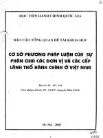 Cơ sở phương pháp luận của sự phân chia các đơn vị và các cấp lãnh thổ hành chính ở việt nam 