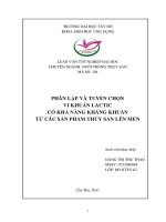 Luận văn Phân lập và tuyển chọn vi khuẩn Lactic có khả năng kháng khuẩn từ các sản phẩm thủy sản lên men