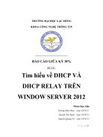 DHCP  DHCP RELAY AGENT TRÊN WINDOW SERVER 2012